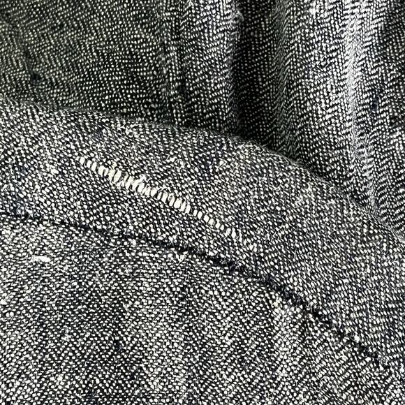 Flax Vtg. Tunic Top L 100% Linen Lagenlook Pockets Long Button Front Black - Picture 8 of 9